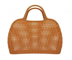 Bolso de playa retro mostaza