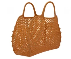 Bolso de playa retro mostaza