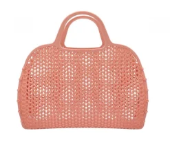 bolso de playa retro rosa vintage