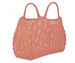bolso de playa retro rosa vintage