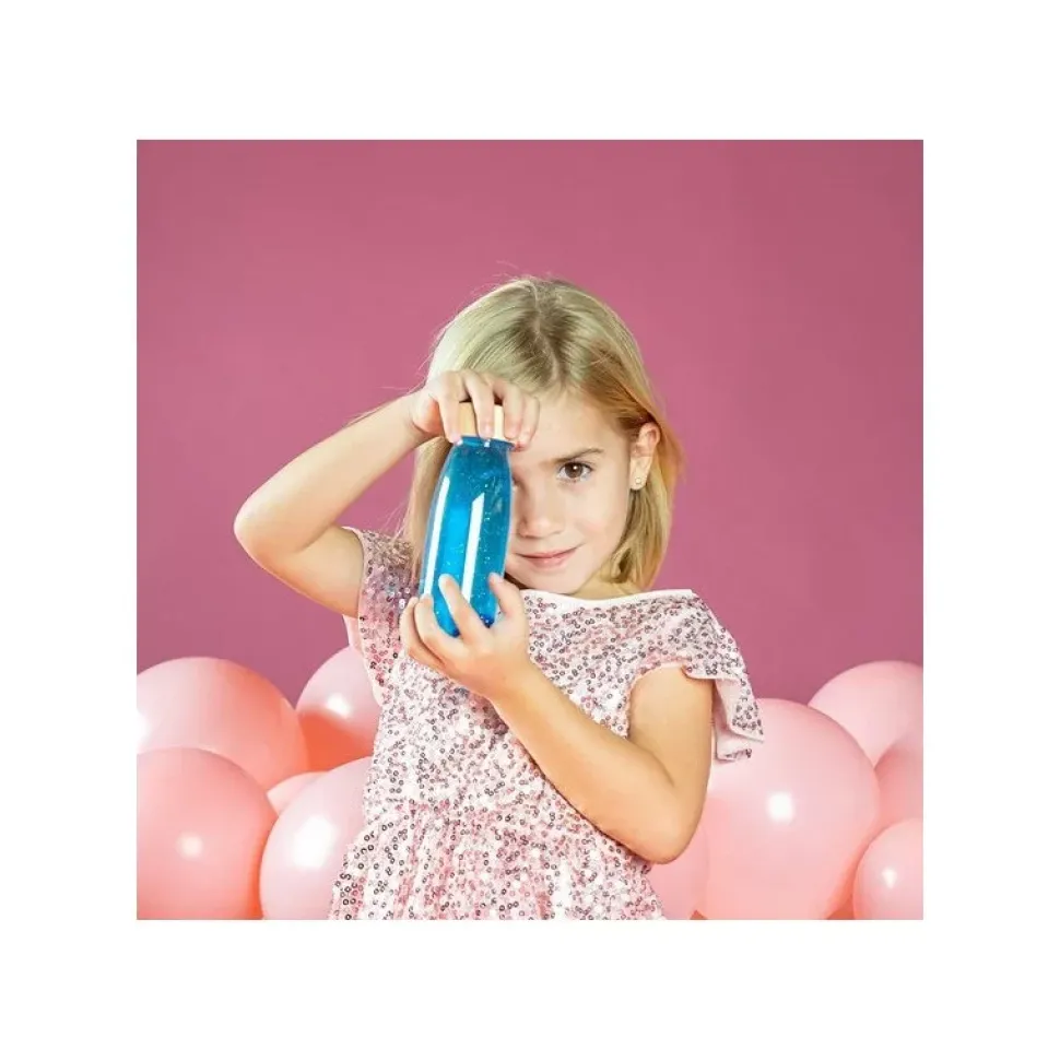 botella sensorial float azul