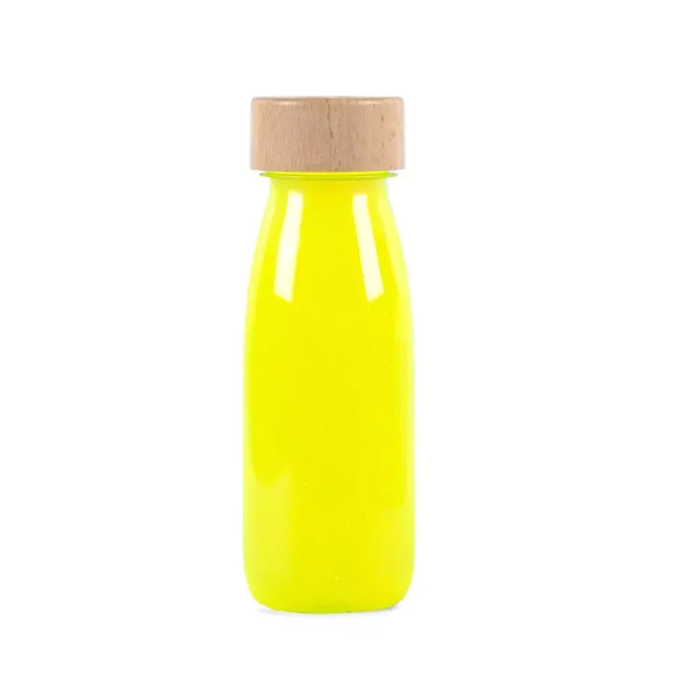 botella sensorial float flúo amarilla petit boum
