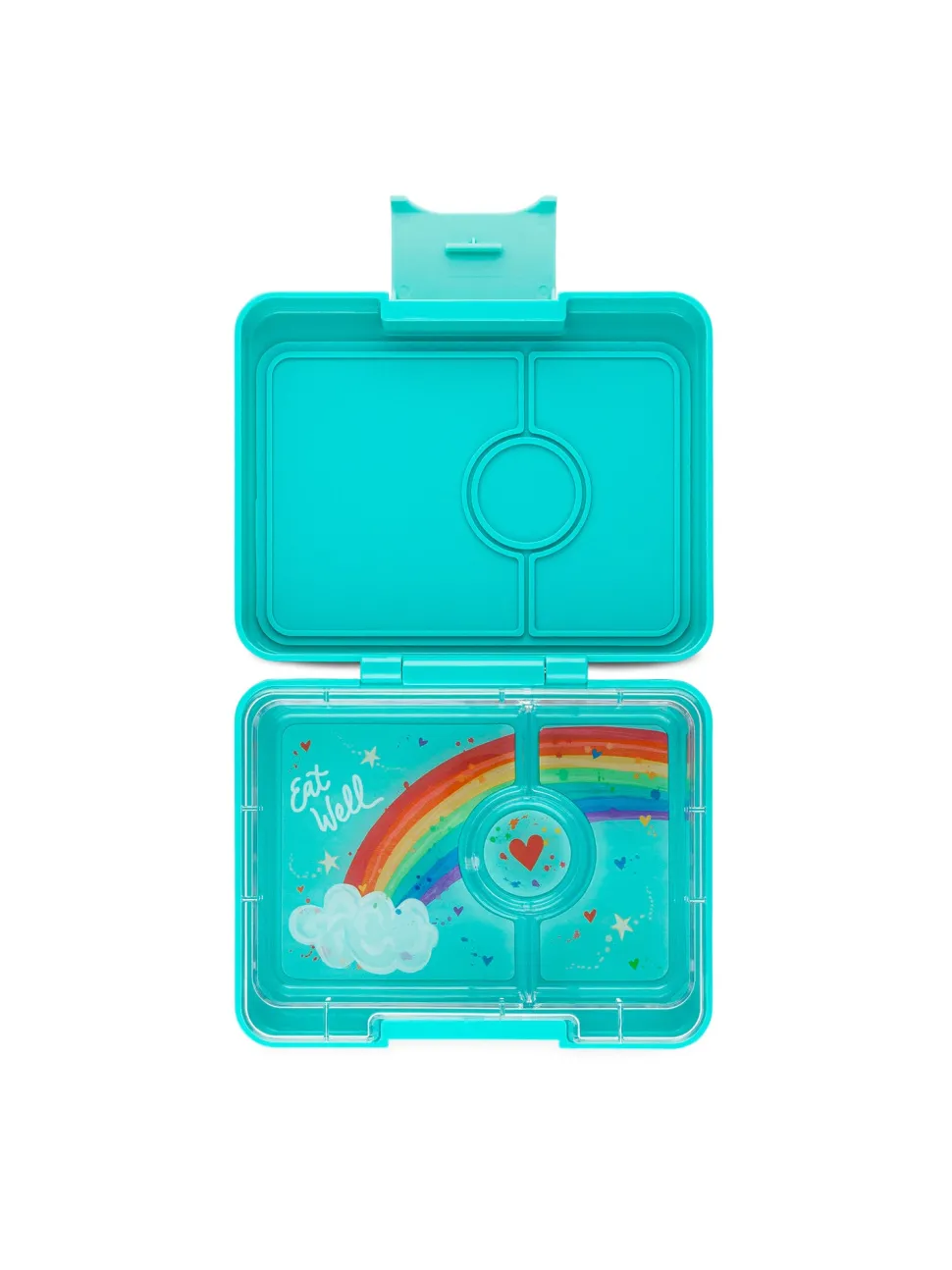 Caja almuerzo Yumbox snack 3 compartimentos rainbow aqua
