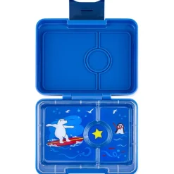Caja almuerzo Yumbox snack 3 compartimentos polar bear blue