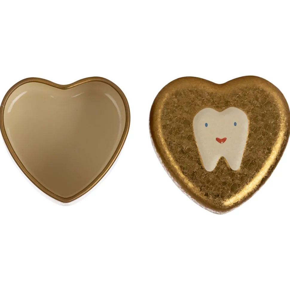 Caja corazón mis dientes dorada Maileg