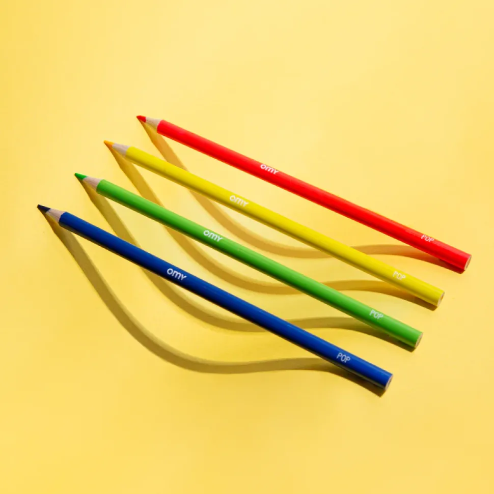 caja de 6 lapices de colores neon