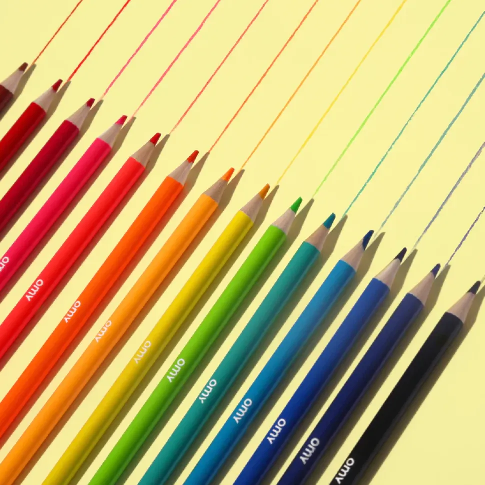 caja de 6 lapices de colores neon