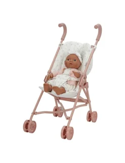 Carrito para muñeca de metal rosa