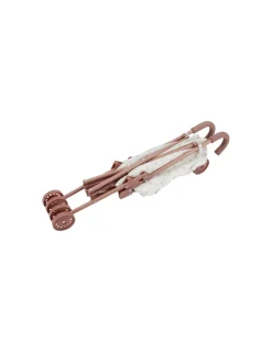 Carrito para muñeca de metal rosa