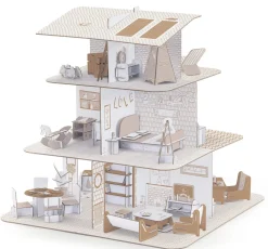 Casa de muñecas para colorear y construir