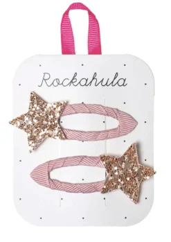 Clips estrella purpurina rosa Rockahula