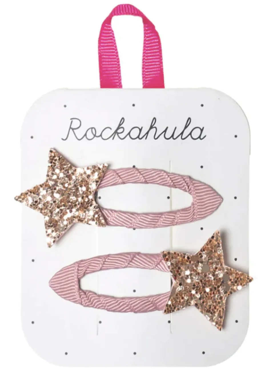 Clips estrella purpurina rosa Rockahula