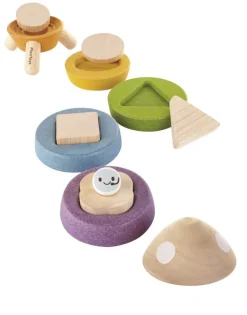 cohete apilable madera plantoys