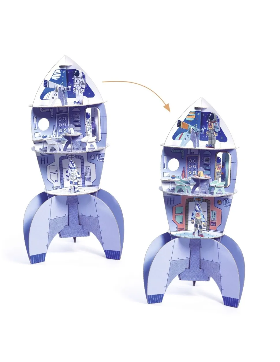 Cohete espacial colorear construir