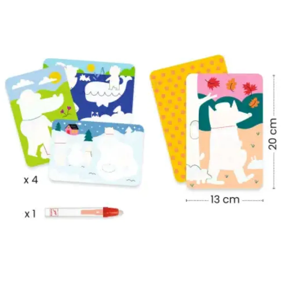 Colorea con agua 4 temporadas