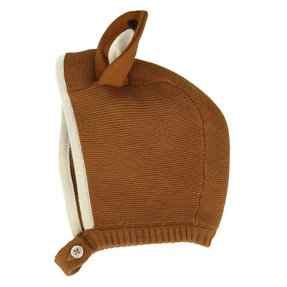 conjunto bebé gorro y botines zorro