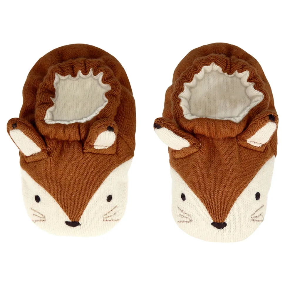 conjunto bebé gorro y botines zorro