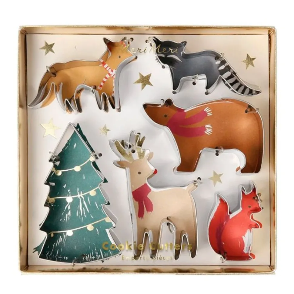 Cortadores de galletas variados animales navidad (x6) Meri Meri