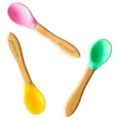 Cucharas rosa, amarilla y verde eco rascals