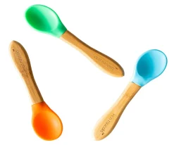 Cucharas verde, naranja y azul eco rascals
