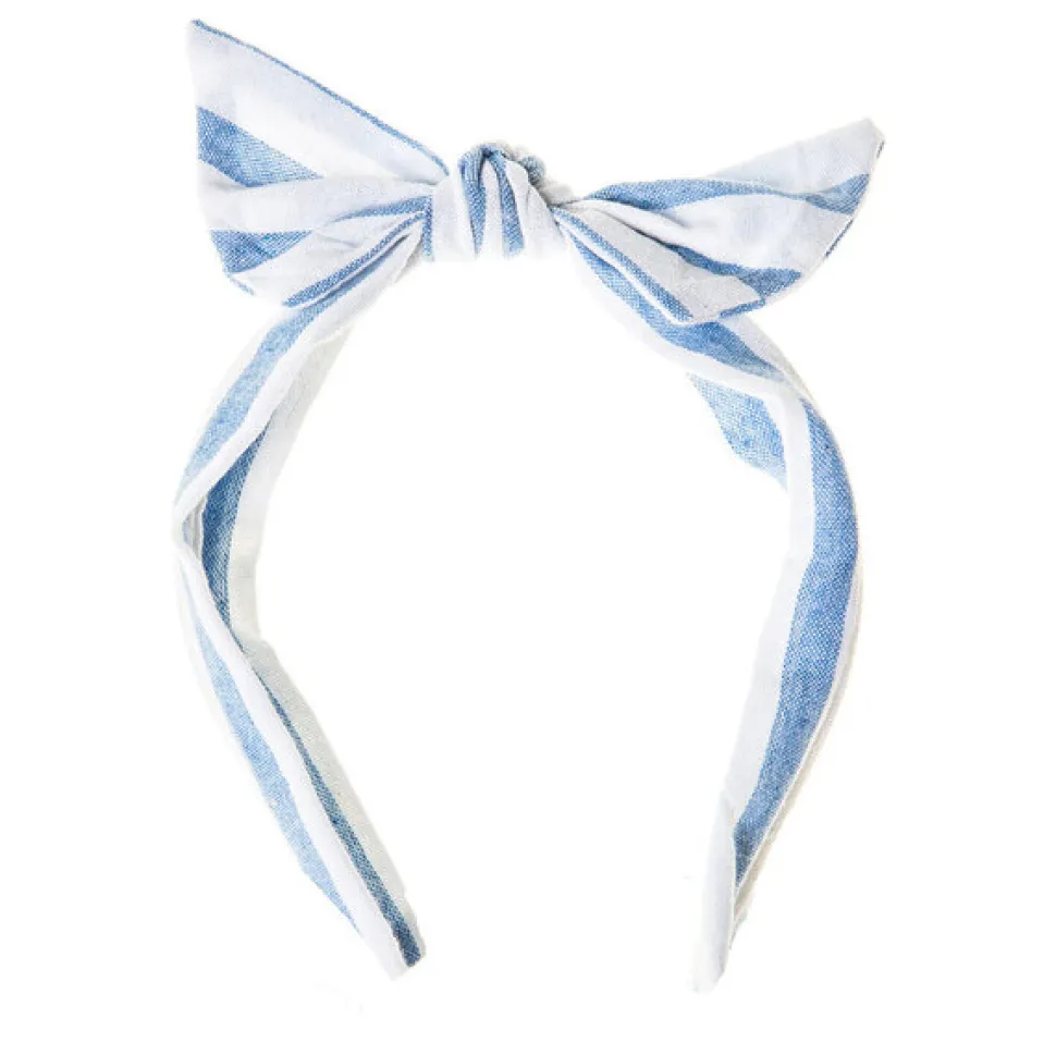 Diadema a cuadros azul