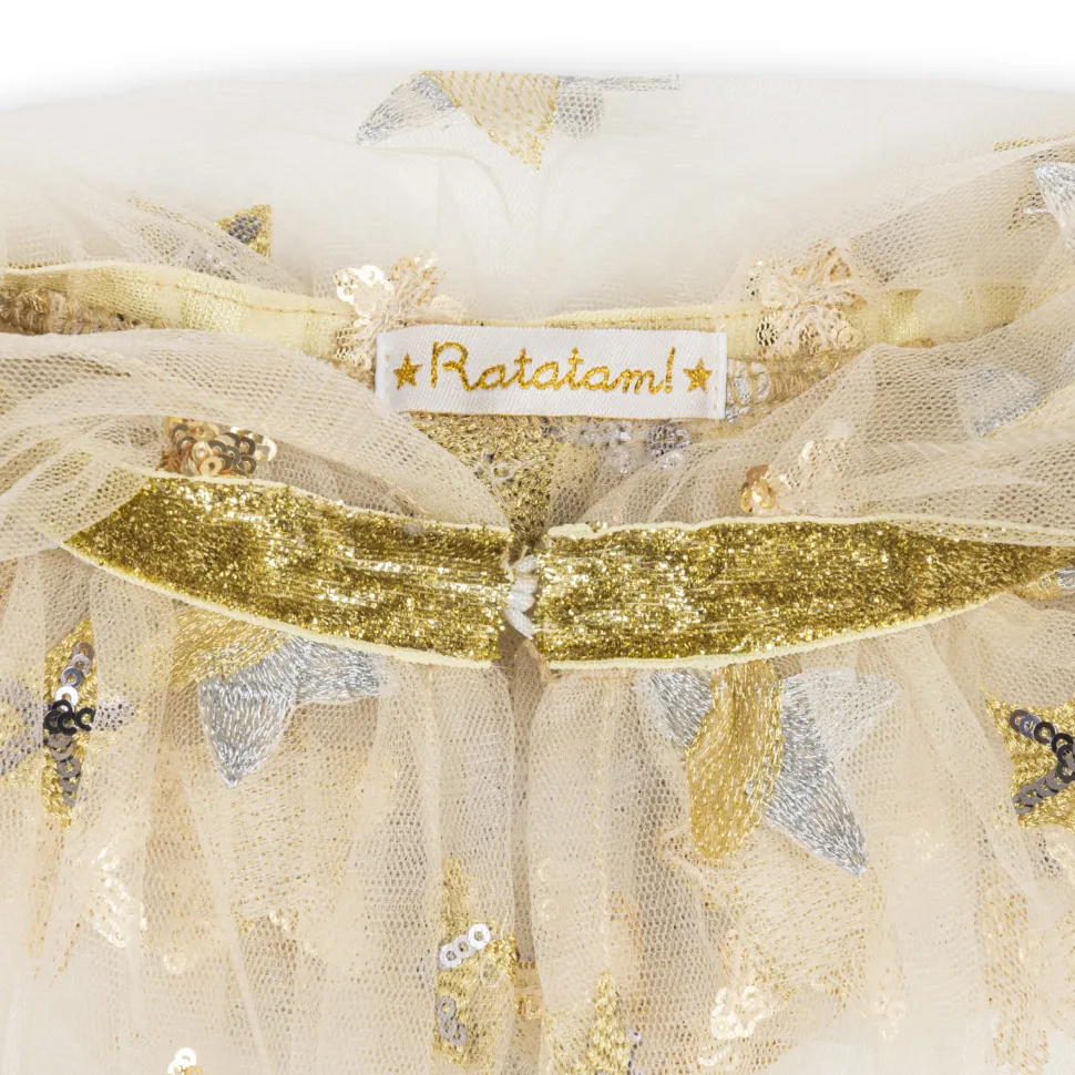 Disfraz capa bordada oro/plata Ratatam