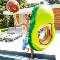 Flotador colchoneta aguacate + pelota