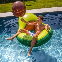 Flotador colchoneta aguacate + pelota