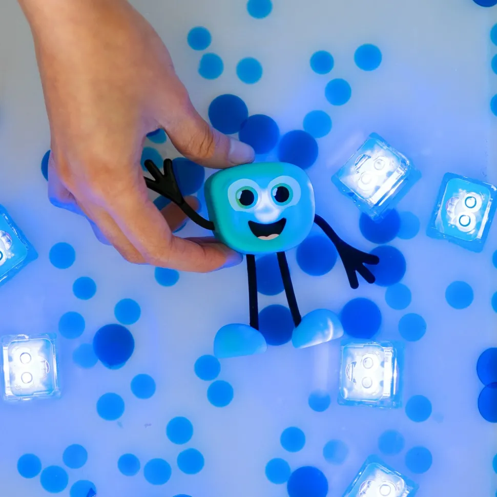 Glo Pals personaje + 2 cubos luz blair azul