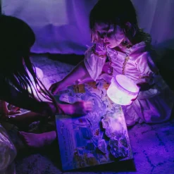 Glo Pals personaje + 2 cubos luz lumi lila