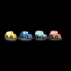 Juego de 4 coches de madera Avenue du Moulin