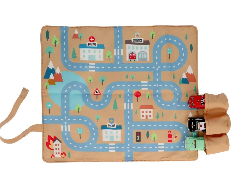 Juego mantel con circuito + 3 coches