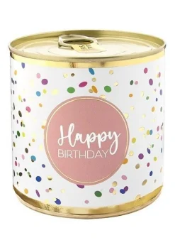 Lata redonda brownie confeti happy birthday