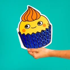 libreta con dibujos y pegatinas cupcake