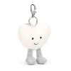 Llavero bolso corazón blanco
