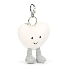 Llavero bolso corazón blanco