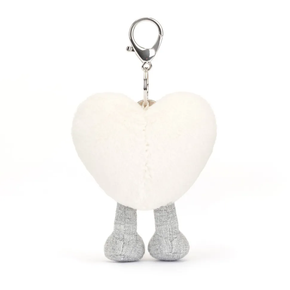 Llavero bolso corazón blanco