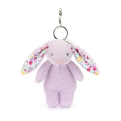 Llavero conejito morado con flores