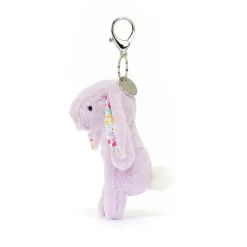 Llavero conejito morado con flores