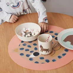 MANTEL INDIVIDUAL INFANTIL LEOPARDO