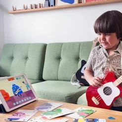 Mini guitarra eléctrica Loog blanca
