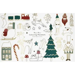 pack 8 Manteles navidad para colorear Meri Meri