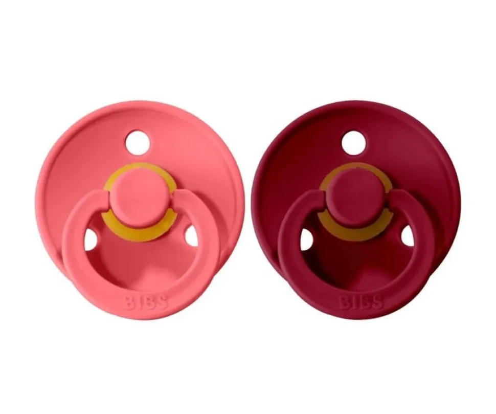 PACK CHUPETES BIBS CORAL/RUBY