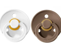 PACK CHUPETES BIBS WHITE/DARK OAK
