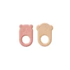 Pack de 2 mordedores silicona coral-vainilla