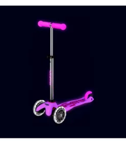 Patinete mini micro deluxe glow led rosa