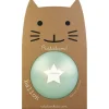pelota gato azul aqua purpurina 15cm