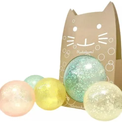 pelota gato azul burbujas 10cm