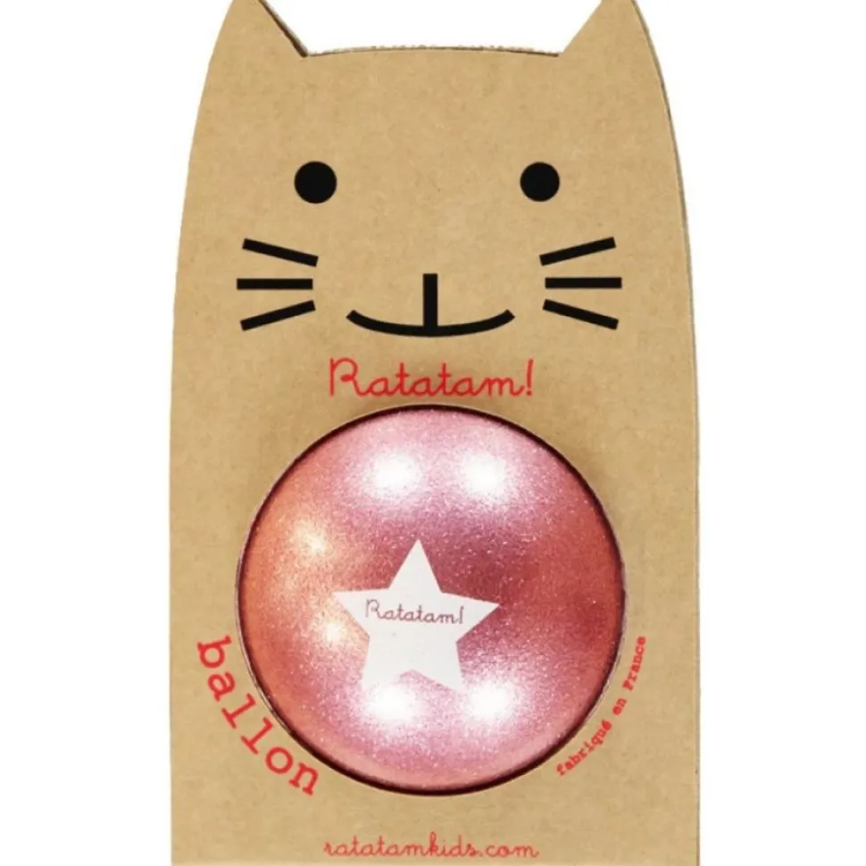 pelota gato rosa purpurina 15cm