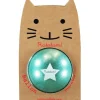 pelota gato verde purpurina 15cm